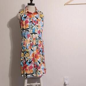 White Stag floral print button down dress with‎ pockets size 12